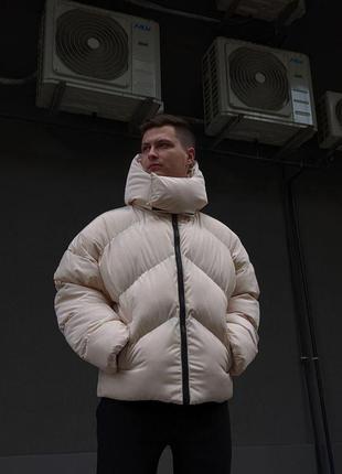 Куртка чоловіча зимова оверсайз quad до -25*с зима бежева пуховик чоловічий зимовий тепла