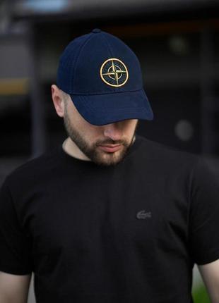 Кепка stone island cl летняя мужская женская синяя бейсболка стон айленд спортивная с регулятором размера1 фото