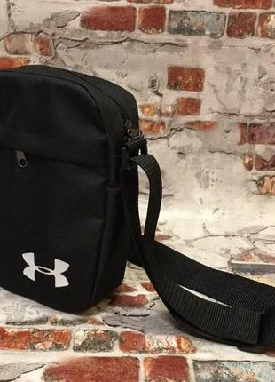 Сумка через плечо мужская барсетка under armour тканевая черная мессенджер тканевый андер армор