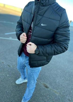 Куртка чоловіча зимова nike cl коротка тепла до -15*с чорна | пуховик чоловічий зимовий найк зима2 фото