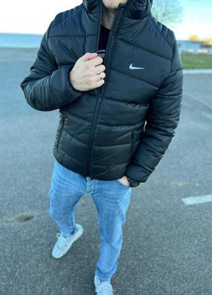 Куртка чоловіча зимова nike cl коротка тепла до -15*с чорна | пуховик чоловічий зимовий найк зима1 фото