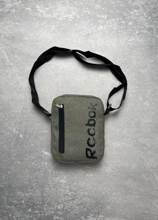 Барсетка спортивная reebok мужская черная  сумка через плечо тканевый мессенджер рибок3 фото