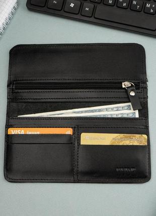 Гаманець чоловічий компактний breeze чорний портмоне чоловіче гаманець натуральна шкіра5 фото