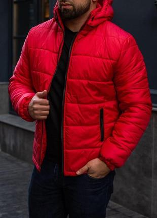 Куртка мужская зимняя до -25*с gang теплая красная пуховик мужской зимний с капюшоном