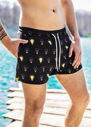 Шорты мужские пляжные lampochky х black | шорты для купания | плавки купальные мужские