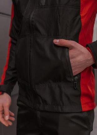 Куртка мужская soft shell light весенняя осенняя демисезонная черно-красная | ветровка мужская софт шелл3 фото