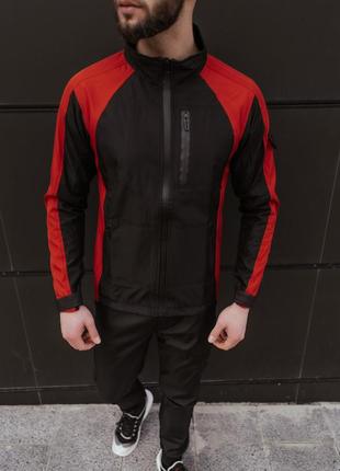 Куртка мужская soft shell light весенняя осенняя демисезонная черно-красная | ветровка мужская софт шелл4 фото