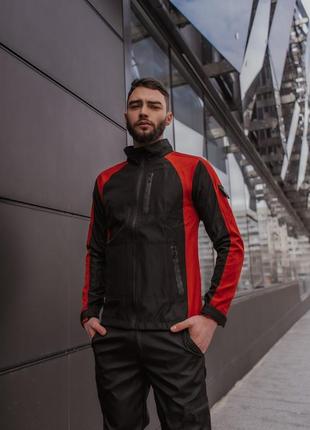 Куртка мужская soft shell light весенняя осенняя демисезонная черно-красная | ветровка мужская софт шелл6 фото