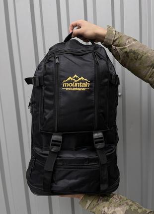 Рюкзак тактический военный мужской mad на 50 литров черный сумка мужская4 фото