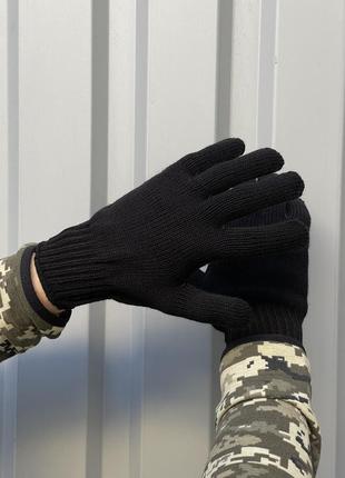 Перчатки мужские женские теплые vezy черные перчатки унисекс зимние трикотажные