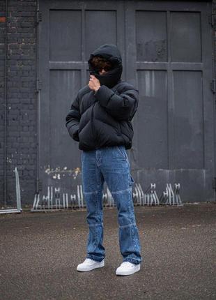 Куртка мужская зимняя оверсайз quad до -25*с теплая зима черная пуховик мужской зимний5 фото