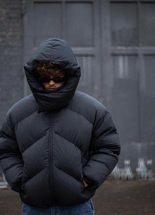 Куртка мужская зимняя оверсайз quad до -25*с теплая зима черная пуховик мужской зимний2 фото