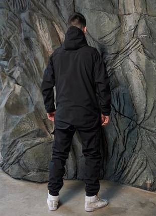 Куртка чоловіча тактична softshell весняна осіння чорна вітровка демісезонна софт шелл4 фото