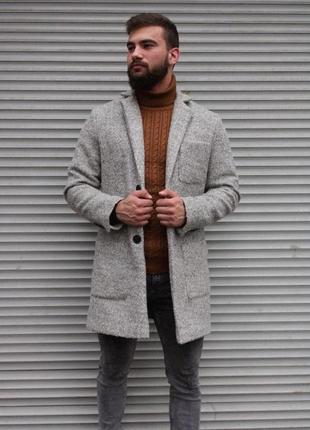 Пальто чоловіче кашемірове двобортне grof сіре | пальто весняне осіннє демісезонне3 фото