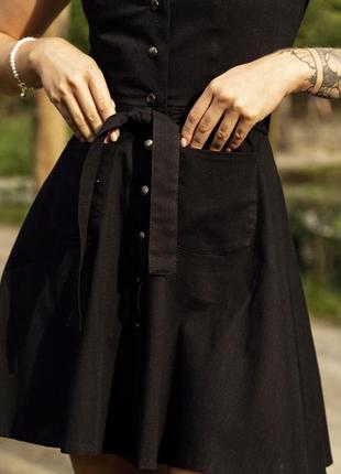 Сарафан жіночий лляний airy літній смарагдовий плаття жіноче з льону літнє10 фото