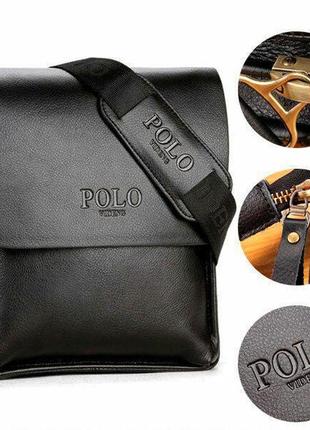 Акція!!! чоловіча сумка polo videng +годинник в подарунок