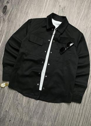 Рубашка мужская коттоновая с длинным рукавом повседневная int черная прямая хлопковая классическая летняя2 фото