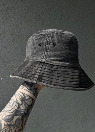 Панама чоловіча жіноча джинсова int літня темно-сіра панамка унісекс універсальна на літо