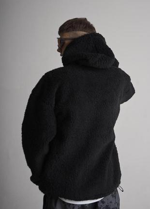 Толстовка мужская зимняя барашковая toxic черная кофта теплая тедди худи мужское зимнее5 фото