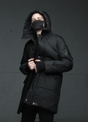 Парка мужская зимняя до -25*с zorg черная теплая куртка мужская зимняя удлиненная теплая