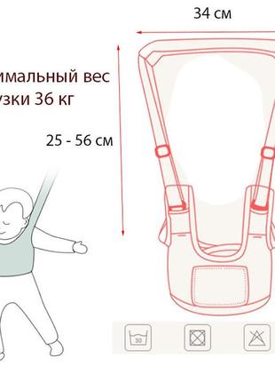 Комплект детские вожжи-ходунки с дополнительными подкладками синий, слюнявчик и pop it мороженое (n-1916)2 фото