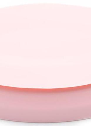 Набор силиконовая тарелка коврик для кормления ребенка 22х15 см и слюнявчик пвх розовый (n-1071)6 фото