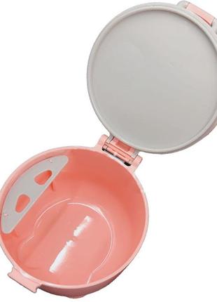 Портативный контейнер для сухого детского молока и закусок (снеков) розовый (vol-9904)4 фото