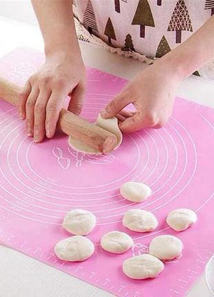 Комплект силіконовий антипригарний килимок для випічки і розкочування тіста і ніж скребок (n-898)2 фото