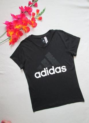 Фирменная хлопковая спортивная чёрная футболка 100% коттон аdidas оригинал.2 фото