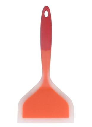 Лопатка с антипригарным покрытием 2life нейлон+силикон 25,7х12 см красный/оранжевый (n-1842)