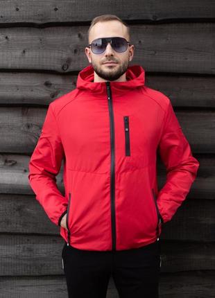 Куртка мужская демисезонная весенняя осенняя soft красная | ветровка мужская2 фото