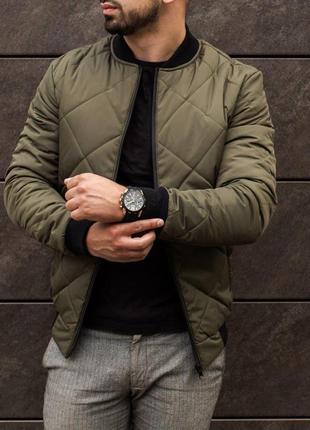 Куртка чоловіча весняна осіння до -0°c c демісезонна стьобана bang чорна бомбер...