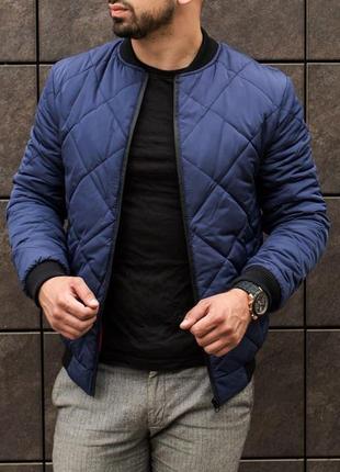 Куртка чоловіча весняна осіння до -0°c c демісезонна стьобана bang чорна бомбер...