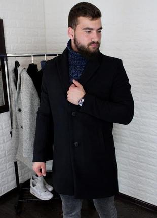 Пальто чоловіче кашемірове gret чорне | двобортне чоловіче пальто осіннє весняне демісезонне lekc якості5 фото