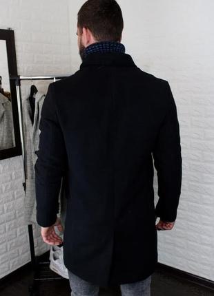 Пальто чоловіче кашемірове gret чорне | двобортне чоловіче пальто осіннє весняне демісезонне lekc якості2 фото
