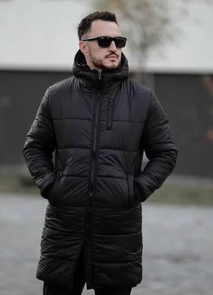 Зимняя куртка мужская удлиненная до -30*с теплая bund черная парка мужская длинная пальто зима3 фото