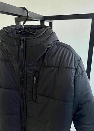 Зимняя куртка мужская удлиненная до -30*с теплая bund черная парка мужская длинная пальто зима4 фото
