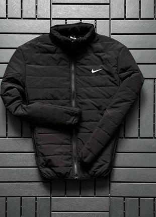 Чоловіча куртка весняна осіння nike до 0*с чорна | вітровка найк спортивна демісезонна утеплена
