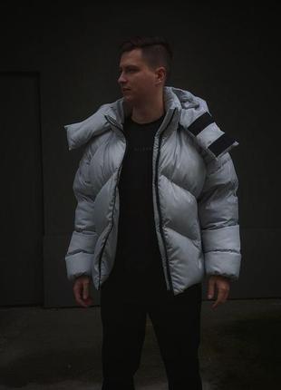 Куртка мужская зимняя оверсайз quad до -25*с зима серая пуховик мужской зимний теплая3 фото