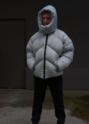 Куртка мужская зимняя оверсайз quad до -25*с зима серая пуховик мужской зимний теплая2 фото
