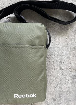 Барсетка мужская nike хаки сумка через плечо спортивная найк мессенджер тканевый7 фото