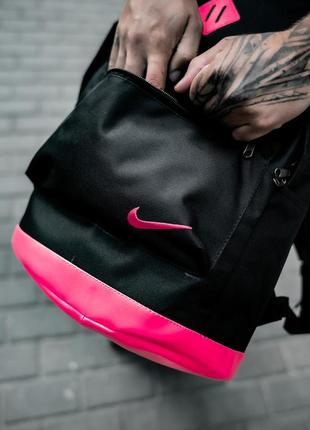 Рюкзак городской спортивный nike cl мужской женский черный-розовый портфель тканевый молодежный сумка найк6 фото