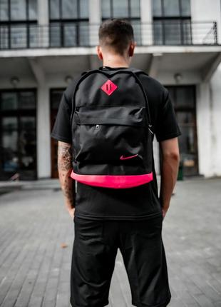 Рюкзак городской спортивный nike cl мужской женский черный-розовый портфель тканевый молодежный сумка найк3 фото