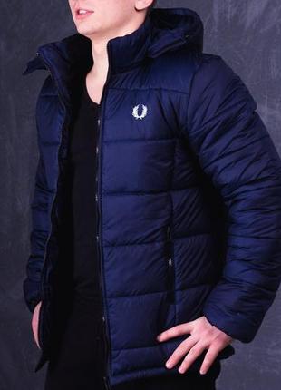 Чоловіча зимова куртка nike до - 25 тепла на флісі з капюшоном синя пуховик чоловічий зимовий найк3 фото