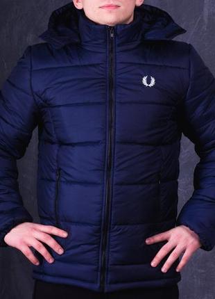 Чоловіча зимова куртка nike до - 25 тепла на флісі з капюшоном синя пуховик чоловічий зимовий найк4 фото