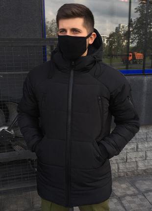 Куртка чоловіча зимова до -30 °c lc stark чорна  парка чоловіча водовідштовхувальна з капюшоном