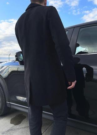 Чоловіче пальто кашемірове двобортне casual чорне пальто весняне осіннє демісезонне4 фото