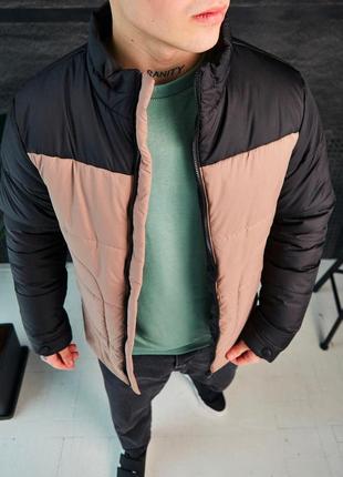 Куртка мужская демисезонная до 0*с nizza бежевая | бомбер мужской | ветровка утепленная осенняя весенняя