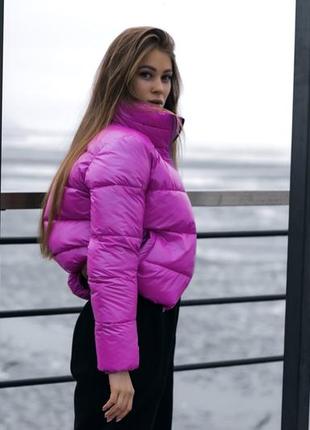 Куртка жіноча демісезонна bubble до 0*с рожева | весняна куртка осіння пуховик жіночий10 фото