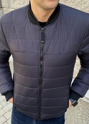 Мужская куртка демисезонная весенняя осенняя jacket до 0*с серая бомбер мужской утепленный2 фото